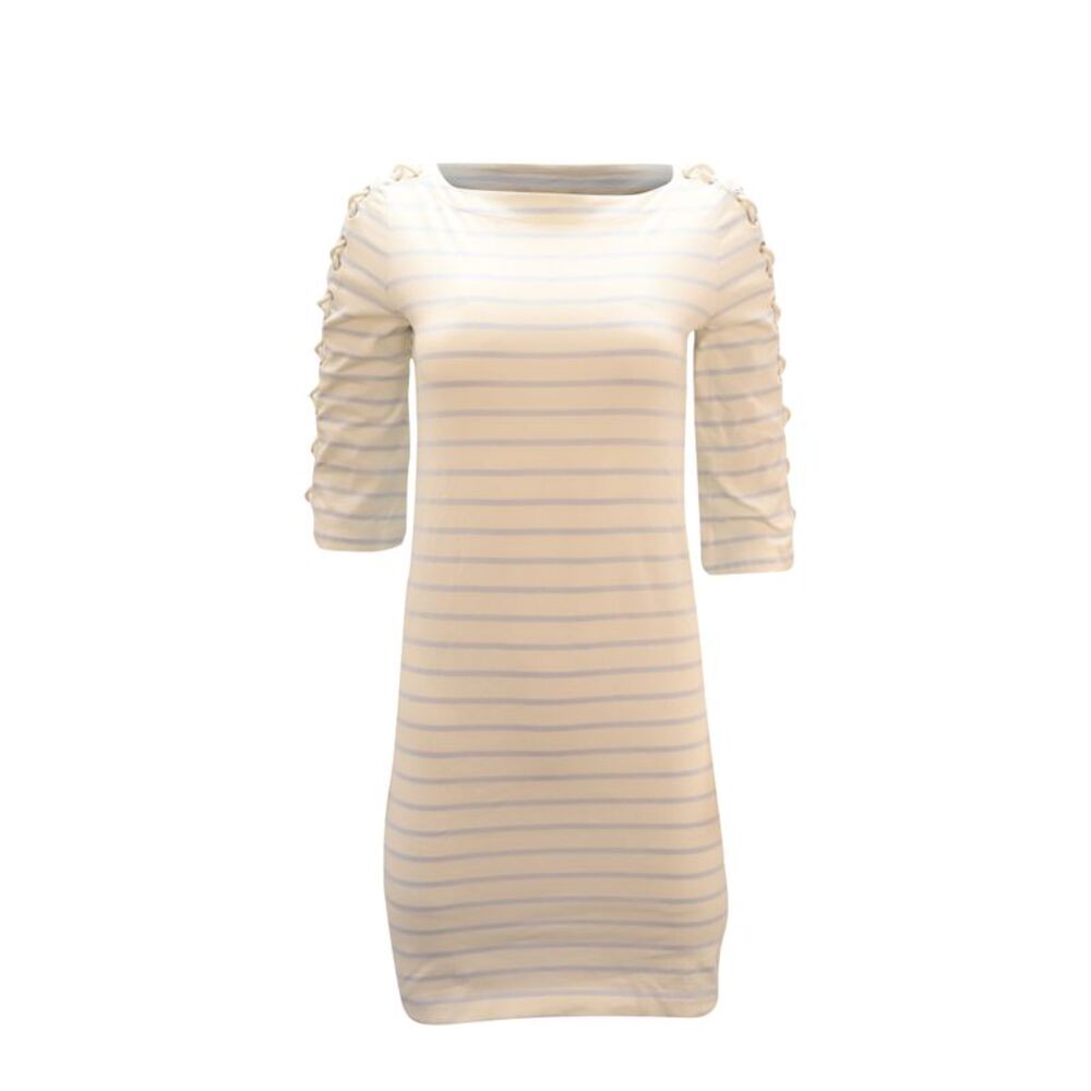 Lauren Ralph Lauren Striped Dress with Lace-Up Sleeves in Multicolor Cotton
